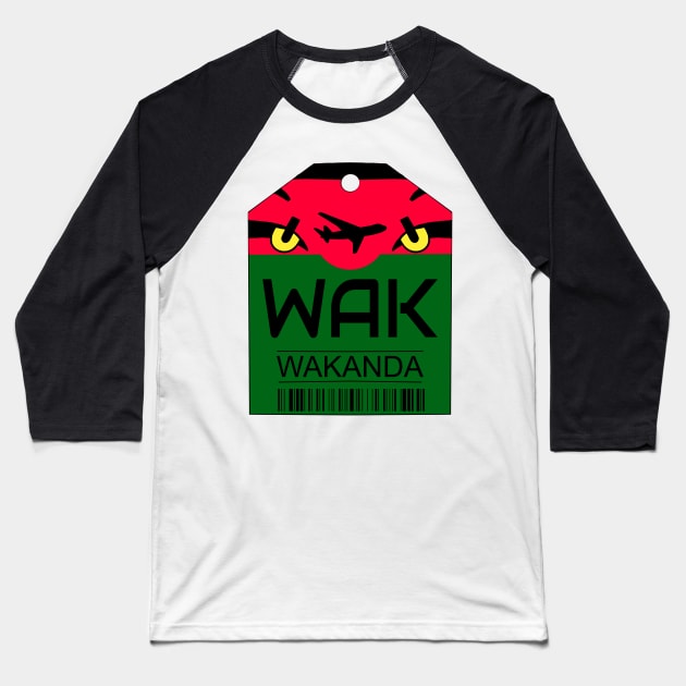 Wakanda Luggage Sticker Baseball T-Shirt by Kangavark